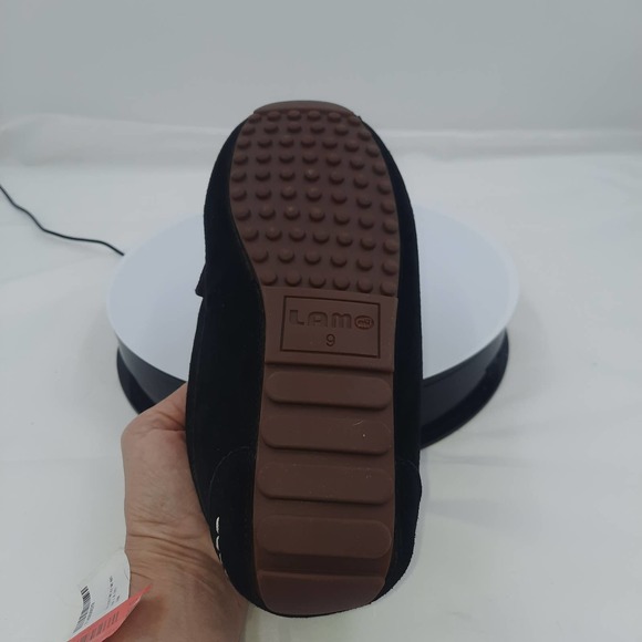 READ LAMO Callie Black Suede Faux Fur lining footbed *** LEFT MOC ONLY AMPUTEE 9 - Picture 4 of 8